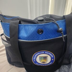 Blue and Black Tote Bag